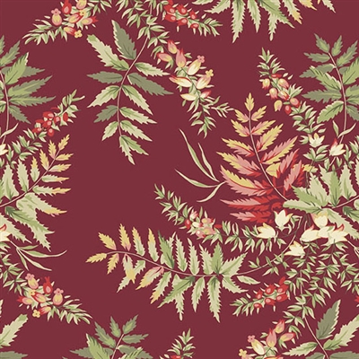 The Seamstress:   Fern in Cranberry Red by Edyta Sitar A-9768-R