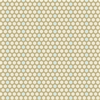This shows a small swatch of a dot in shades of neutral with the occasional pale teal blue dot.