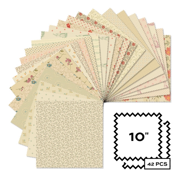 Layer Cake® Moda Precuts "Joie De Vivre" 13980LC - Lot De 10 Carrés De Tissu Pré-coupés