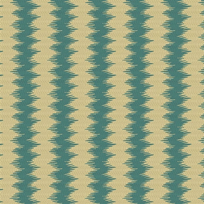 Oak Alley Moire Chevron Stripe in Verdigris Teal by Di Ford-Hall