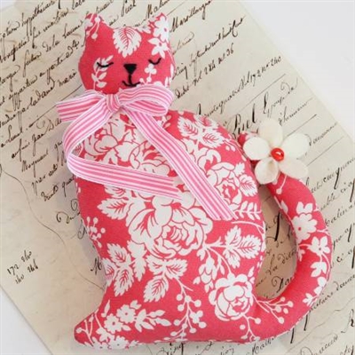 Blossom is a small stuffed kitty made with this Petite Pattern by Bunny Hill