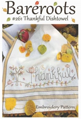 THANKFUL Dish Towel Embroidery Pattern from Bareroots