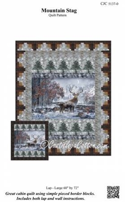 Mountain  Stag Quilt Panel Pattern by Castilleja Cotton