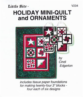 Little Bits Holiday Mini-Quilt and Ornaments  Paper Piecing Pattern