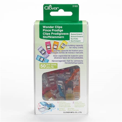 Clover Wonder Clips Assorted Colors (Pack of 50)