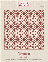 Voyageur Quilt Pattern by French General by French General features pieced patchwork blocks that interconnect in an intricate fashion to make an exciting overall design.