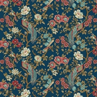 Lille: Glorious Bird Chintz Floral by Michelle Yeo Teal Blue