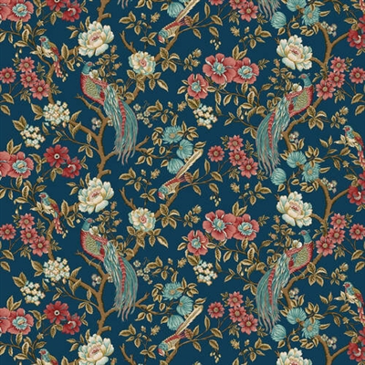 Lille: Glorious Bird Chintz Floral by Michelle Yeo Teal Blue