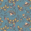 Lille:  Fan Floral in Deep Teal Blue by Michelle Yeo