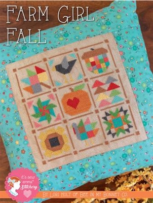 Farm Girl Fall Cross Stitch Pattern by Its Sew Emma