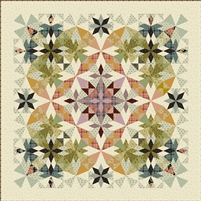 Alaska Magic Quilt Pattern cover shows a kaleidoscope quilt in fall colors.