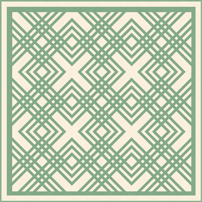 Emerald Quilt Pattern cover shows a cream and green graphic modern quilt with lattice strips.