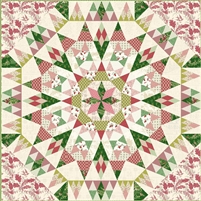 Montana Quilt Pattern by Laundry Basket Quilts shows a large star quilt in cream pink and green that would liven up your holiday dÃ©cor.