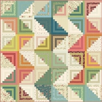 SCRAPPY LOG CABIN  Quilt Kit  by Laundry Basket Quilt