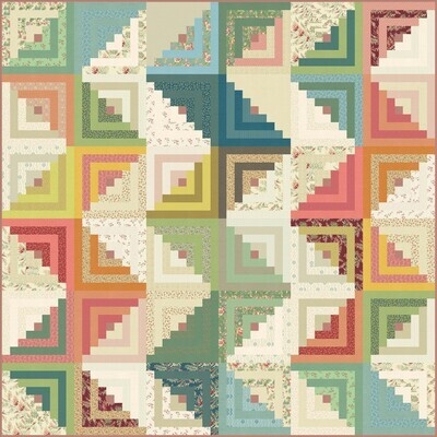 SCRAPPY LOG CABIN  Quilt Kit  by Laundry Basket Quilt
