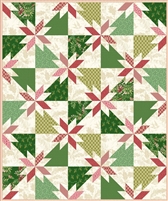 Sky and Sea Quilt Kit  by Laundry Basket Quilts  is shown in Christmas colors and made with the Noel Fabric Collection.
