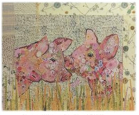 Lola and Olive Pigs Collage Quilt Pattern