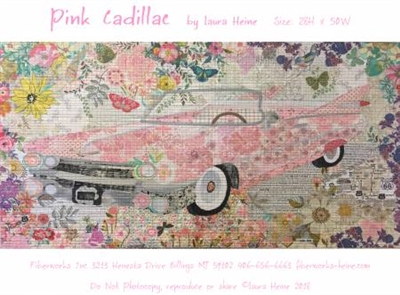 Pink Cadillac Collage Pattern by Laura Heine