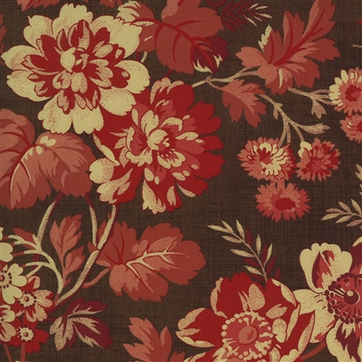 Maria's Sky Floral in  Chocolate Brown & Red by Betsy Chutchian for Moda