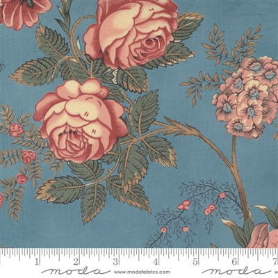 Kate's Garden In Floral Bloom-An Antique Rose Aqua by Betsy Chutchian for Moda
