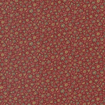 Kate's Garden Asters Floral Fabric in Red by Betsy Chutchian for Moda