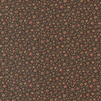 Kate's Garden Asters Floral Fabric in Chocolate Brown by Betsy Chutchian for MODA FABRICS