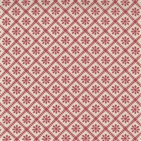 Moravia Check Reproduction Floral Check Blender French Red on Cream by French General