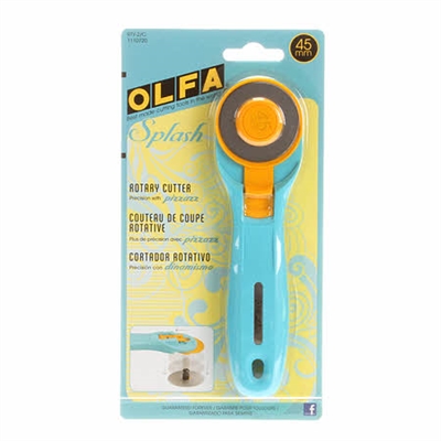 Splash Rotary Cutter 45mm from Olfa (AQUA)