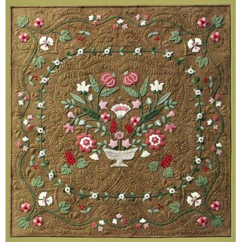 Antique Flower Garden Wool Applique Quilt Pattern
