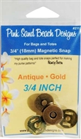 Magnetic Purse Snap Antique Gold 3/4 inch by Pink Sand Beach Designs