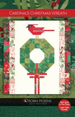 Cardinals Christmas Wreath Quilt Pattern by Robin Pickens