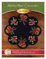 Shabby Mats :December Candy Canes & Holly & Jingle Bells, from Shabby Fabrics