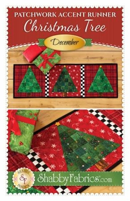 Patchwork Accents Table Runner December Christmas Trees by Shabby Fabrics