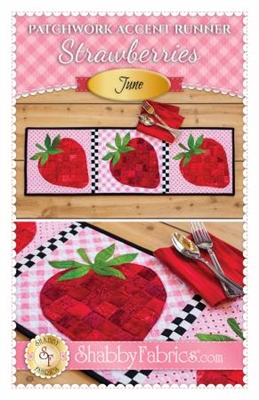 Patchwork Accents Table Runner June Strawberries by Shabby Fabrics