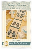 Vintage Blessings January Table Runner Pattern by Shabby Fabrics