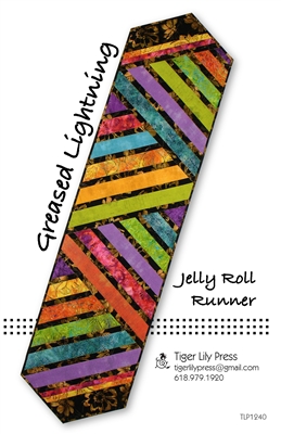 Greased Lightning Streak Jelly Roll Table Runner Quilt Pattern