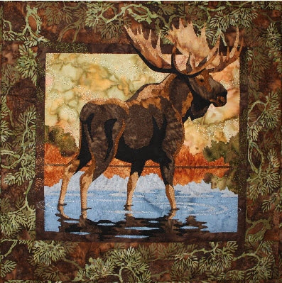Hidden Lake (Moose) Fusible Applique Quilt Pattern